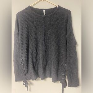 Z Supply The Side Lace Up Thermal Sweater size small